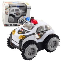 Policijos žaislinis automobilis su šviesomis ir garsais, baltas