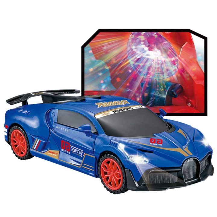 Žaislinis sportinis automobilis su LED, garsu ir jutikliu, mėlynas