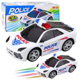Policijos žaislinis automobilis su šviesomis ir garsais, baltas