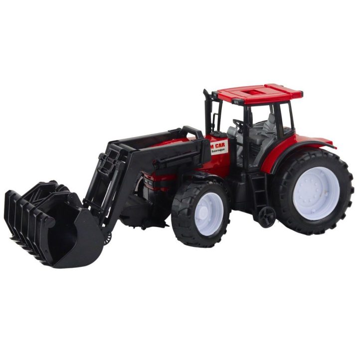 Tractor Agricultural Vehicle Farmer With Grapple Red