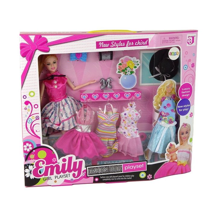 Lėlė Emily su keičiamais drabužiais ir aksesuarais