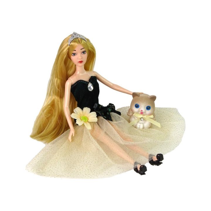 Lėlė Emily su kačiuku ir gėle, šviesiaplaukė, 3+ metų