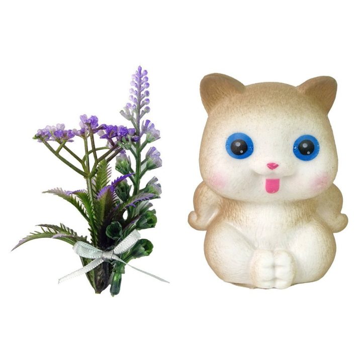 Lėlė Emily su kasytėmis, katinėliu ir gėlytėmis
