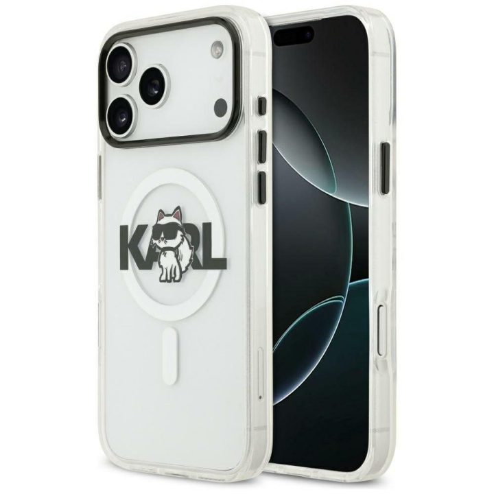 Telefono dėklas iPhone 17 MagSafe skaidrus Karl Lagerfeld
