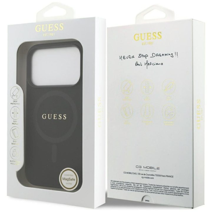 Telefono dėklas iPhone 17 Pro juodas su MagSafe Guess