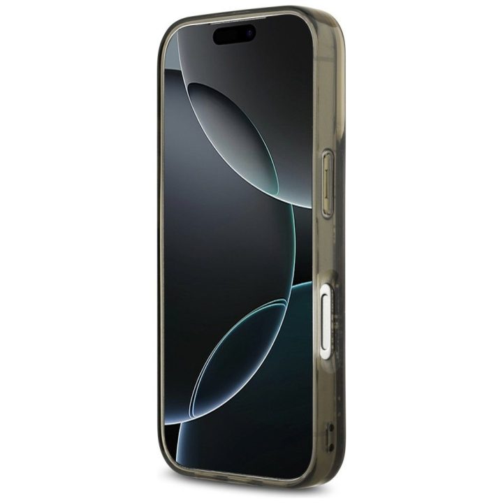 Telefono dėklas iPhone 17 Pro juodas su blizgučiais Karl Lagerfeld