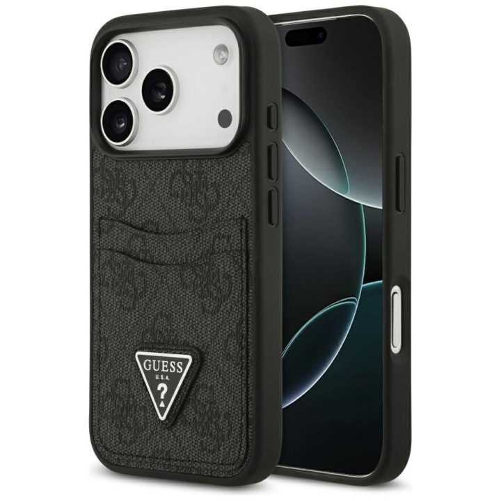 Telefono dėklas iPhone 17 Pro juodas su kortele Guess