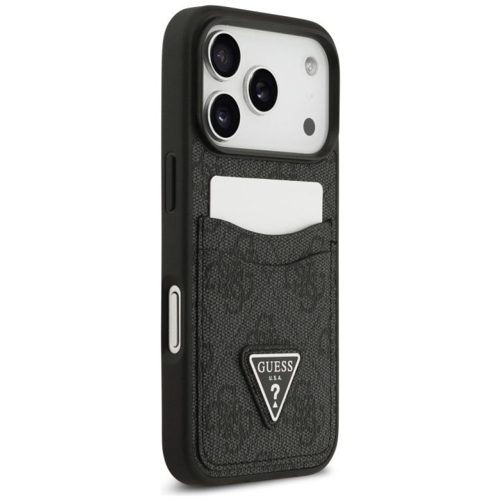 Telefono dėklas iPhone 17 Pro juodas su kortele Guess