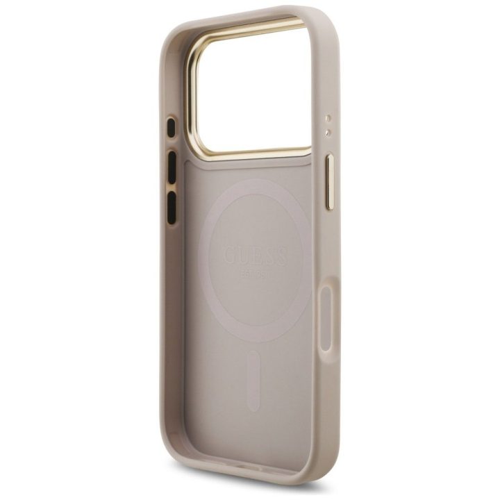 Telefono dėklas iPhone 17 Pro smėlio spalvos Guess