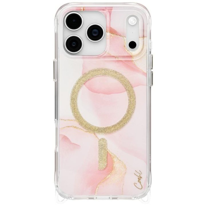 Telefono dėklas iPhone 17 Pro Max rožinis su magnetiniu krovimu Uniq