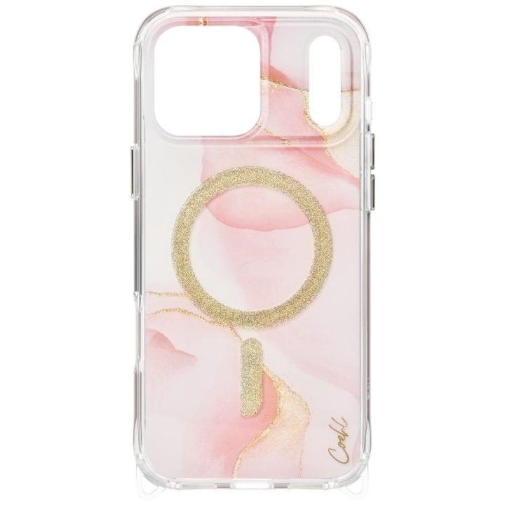 Telefono dėklas iPhone 17 Pro Max rožinis su magnetiniu krovimu Uniq