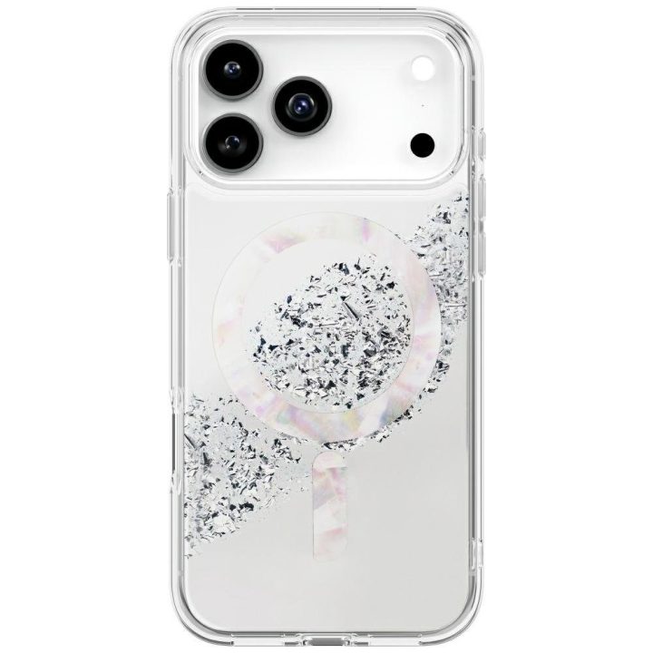 Telefono dėklas iPhone 17 Pro Max sidabrinis su magnetiniu įkrovimu