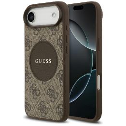 Telefono dėklas iPhone su MagSafe ruda Guess