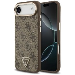 Dėklas telefonui iPhone su MagSafe ruda/auksinė Guess