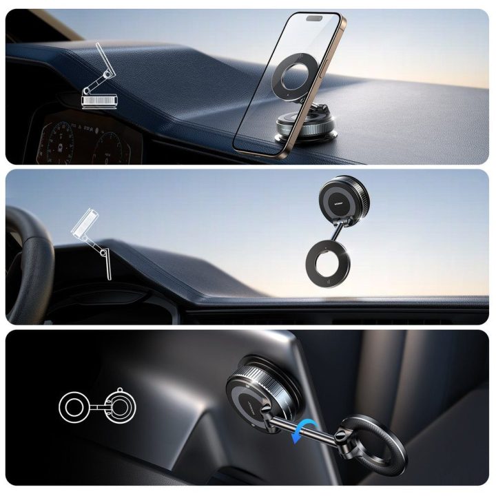 Magnetinis automobilinis laikiklis MagSafe pilkas