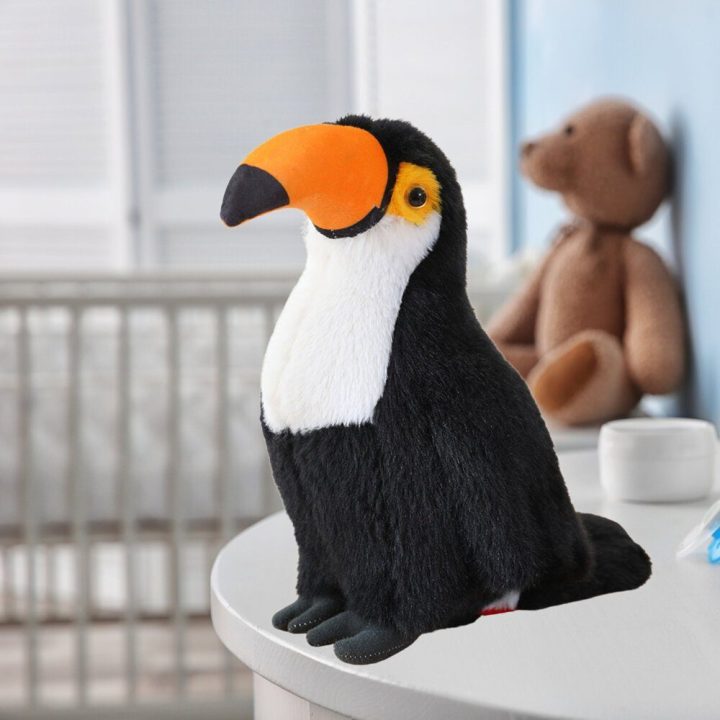Pliušinis juodai baltas tukanas vaikams 30 cm