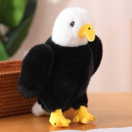 Pliušinis erelis juodai baltas 25 cm žaislas vaikams