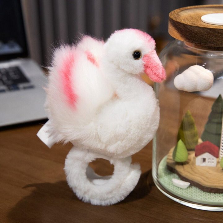 Pliušinis baltas gulbės apyrankės žaislas vaikams
