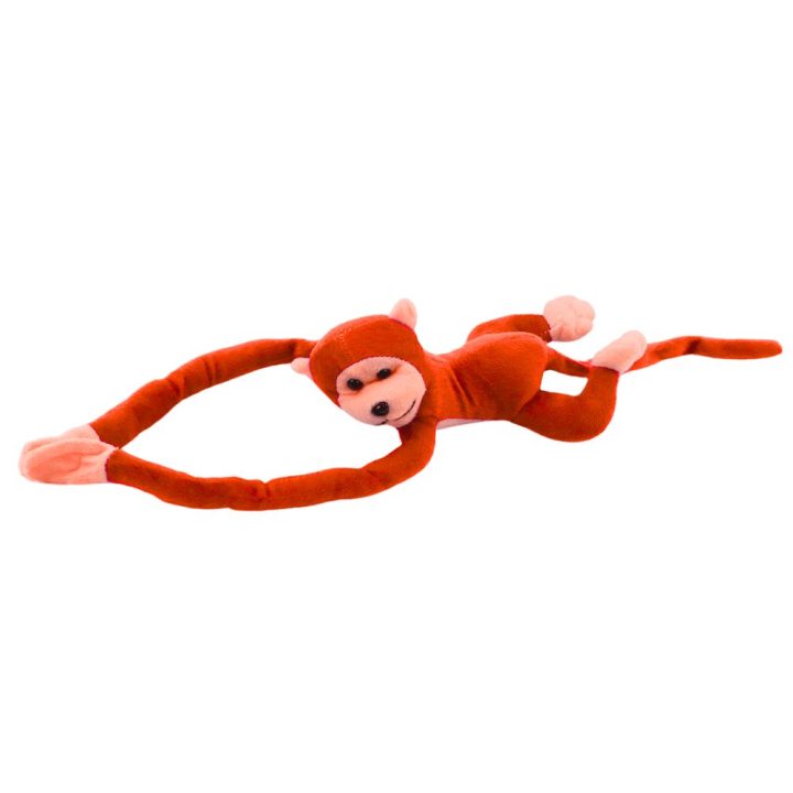 Pliušinis beždžionės žaislas su garsu, oranžinis, 80 cm