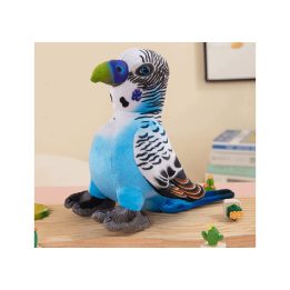 Mėlynas pliušinis papūgos žaislas 20 cm
