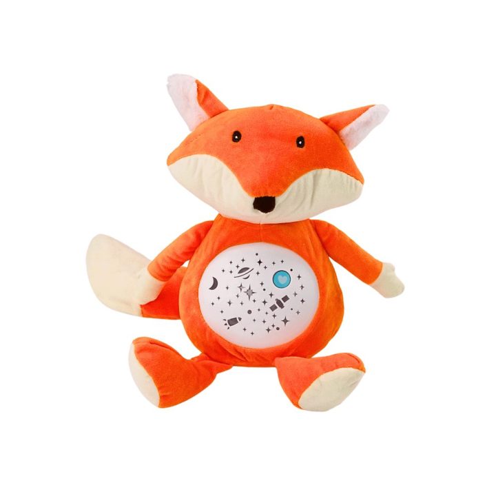 Miegui skirtas pliušinis lapė su šviesomis ir garsais