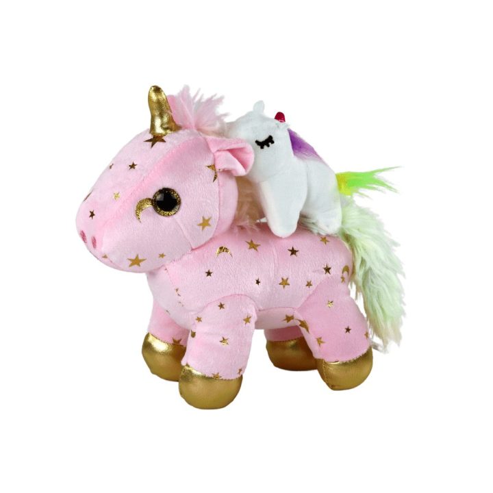 Rožinis pliušinis vienaragis su žvaigždutėmis vaikams Baby Kiddo Pets