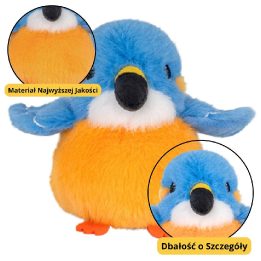 Pliušinis paukštis mėlynos ir oranžinės spalvos 12 cm