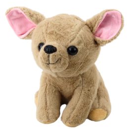 Pliušinis žaislas šuniukas Chihuahua smėlio spalvos 22 cm
