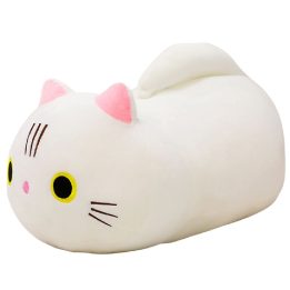 Pliušinis baltas katinas su ilga uodega, 40 cm