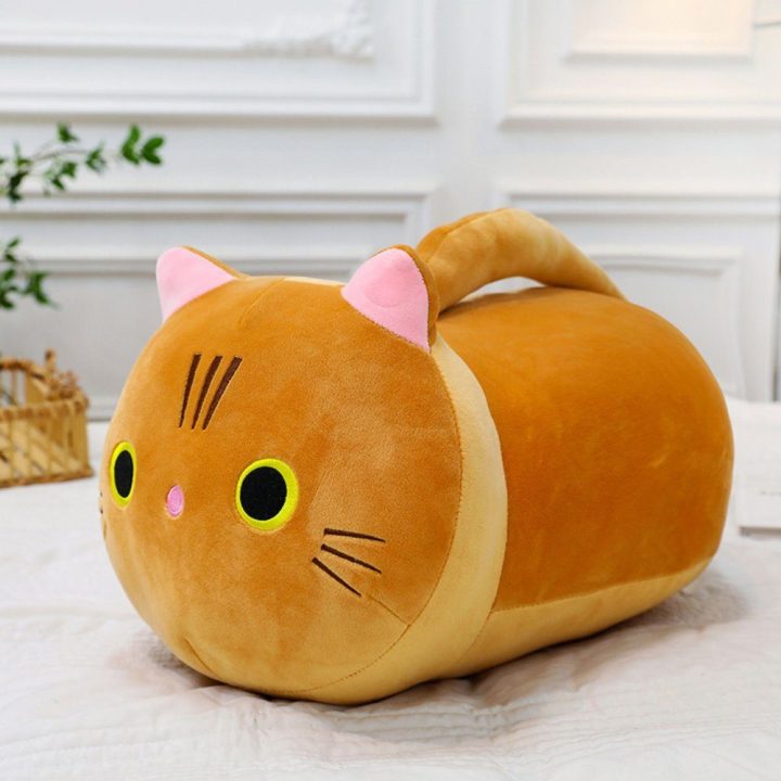 Pliušinis imbierinės spalvos katinas su ilga uodega, 40 cm