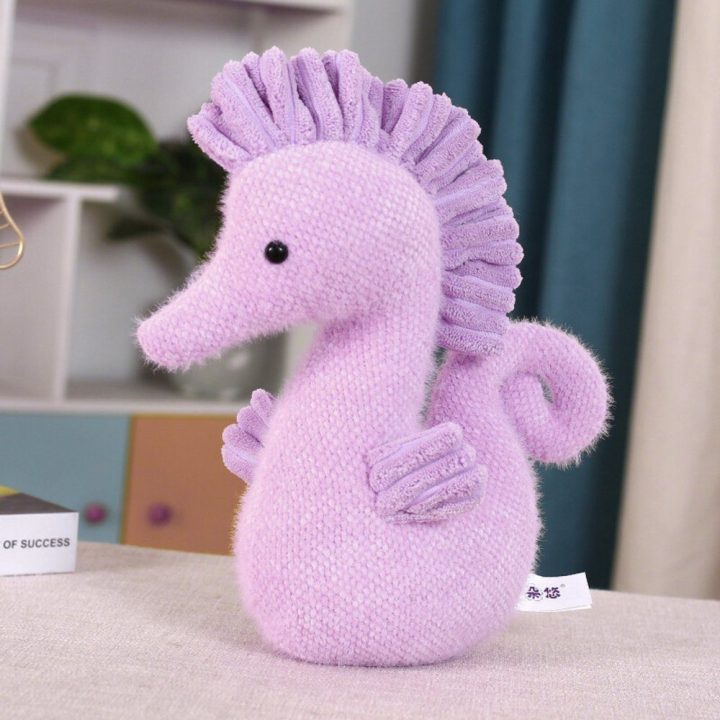 Pliušinis jūros arkliuko žaislas vaikams, violetinis, 25 cm