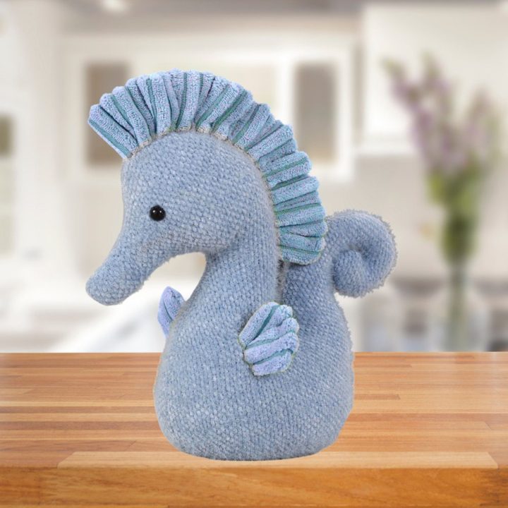 Minkštas jūrų arkliuko žaislas vaikams, mėlynas, 25 cm