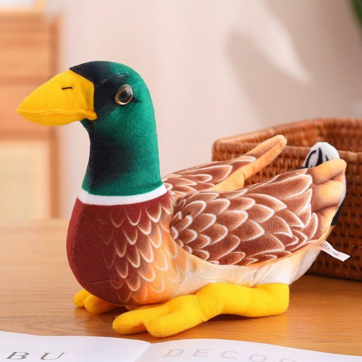 Pliušinis žaislas antiena vaikams, ruda-žalia, 28 cm