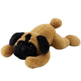 Pliušinis mopsas gulimoje pozoje, rudas, 40 cm