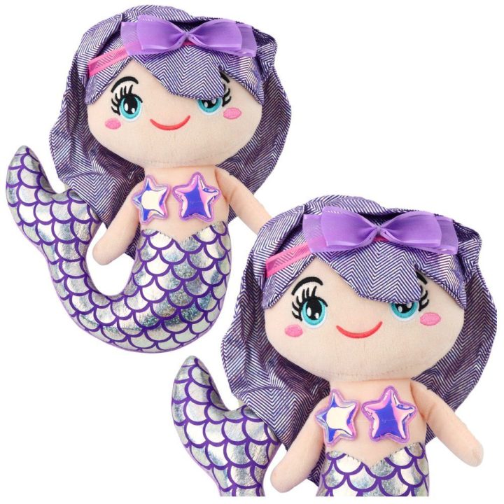 Undinėlės pliušinis žaislas vaikams, violetinis, 25 cm