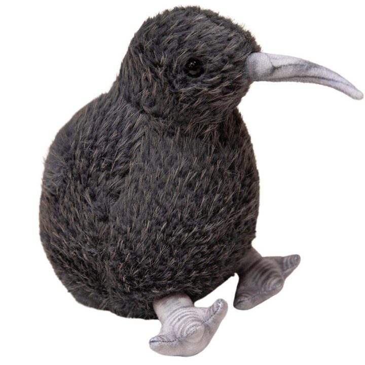 Pliušinis kivio paukščio žaislas vaikams, 17 cm, juodas