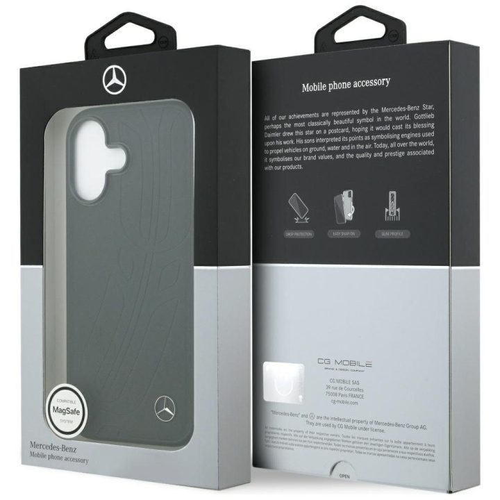 Odinis telefono dėklas iPhone 17 juodas su MagSafe Mercedes