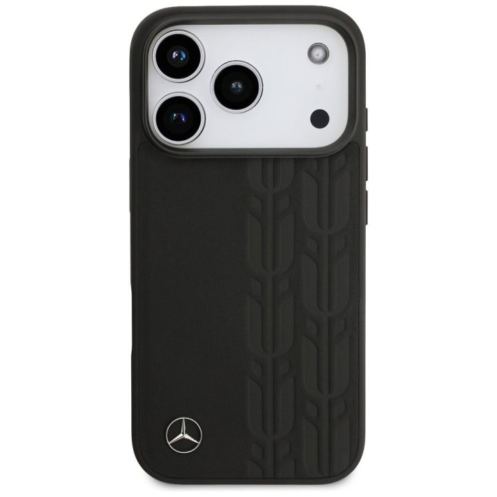 Telefono dėklas iPhone 17 Pro juodas oda su MagSafe Mercedes