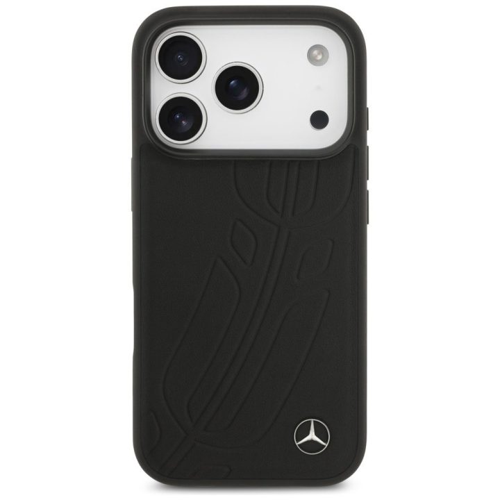 Telefono dėklas iPhone 17 Pro juodas oda Mercedes