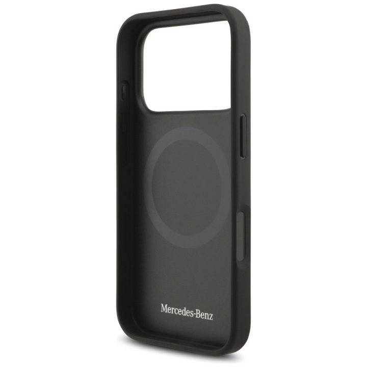 Telefono dėklas iPhone 17 Pro juodas oda Mercedes