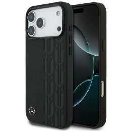 Telefono dėklas iPhone 17 Pro Max juodas odinis Mercedes