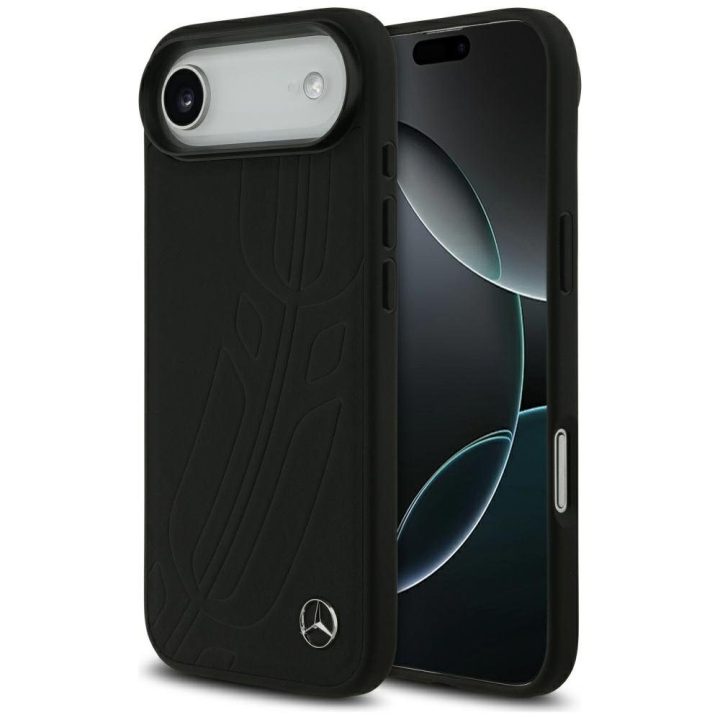 Telefono dėklas iPhone Air juodas odinis Mercedes