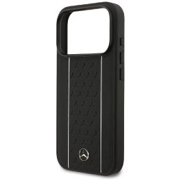 Telefono dėklas iPhone 17 Pro juodas odinis Mercedes