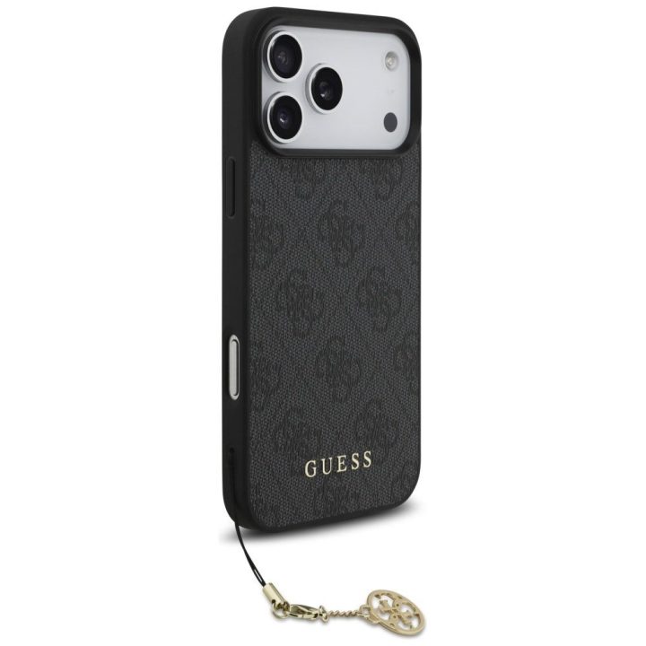 Telefono dėklas iPhone 17 Pro Max juodas su pakabuku Guess