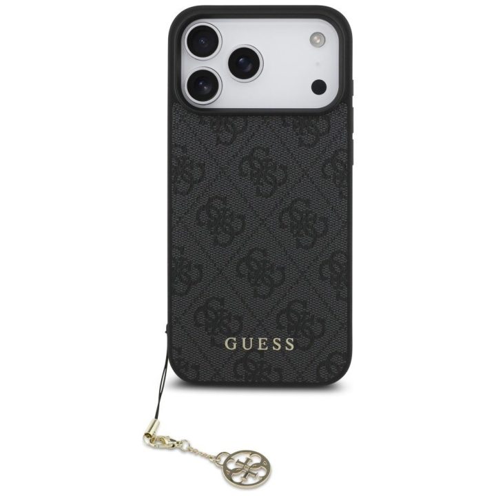 Telefono dėklas iPhone 17 Pro Max juodas su pakabuku Guess
