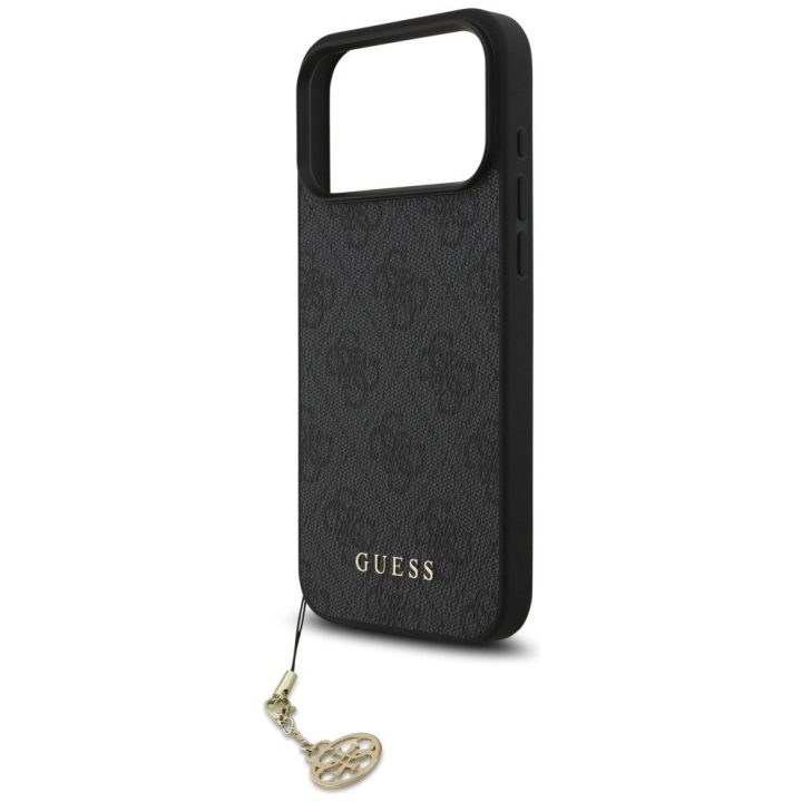 Telefono dėklas iPhone 17 Pro Max juodas su pakabuku Guess