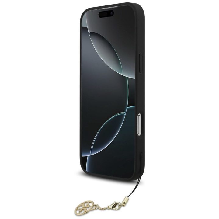 Telefono dėklas iPhone 17 Pro Max juodas su pakabuku Guess