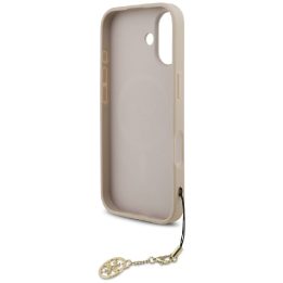 Telefono dėklas iPhone 17 smėlio spalvos su pakabuku Guess