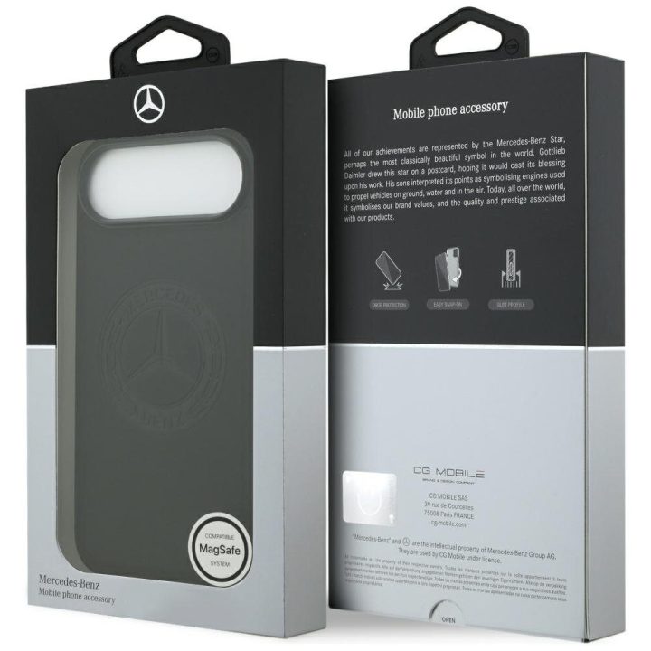 Telefono dėklas iPhone Air juodas odinis Mercedes