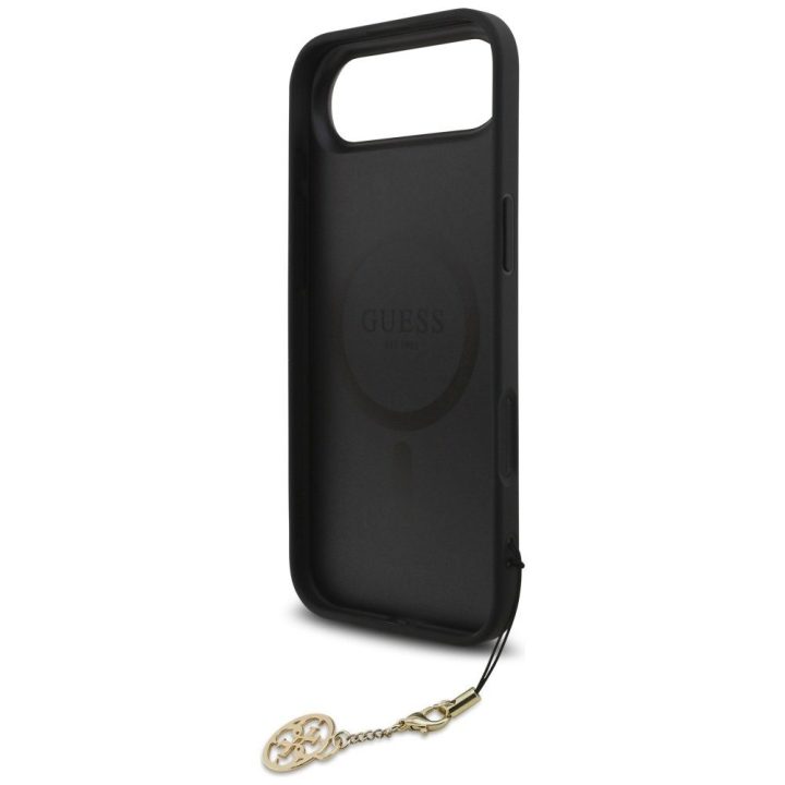 Telefono dėklas iPhone SE/8/7 juodas su pakabuku Guess